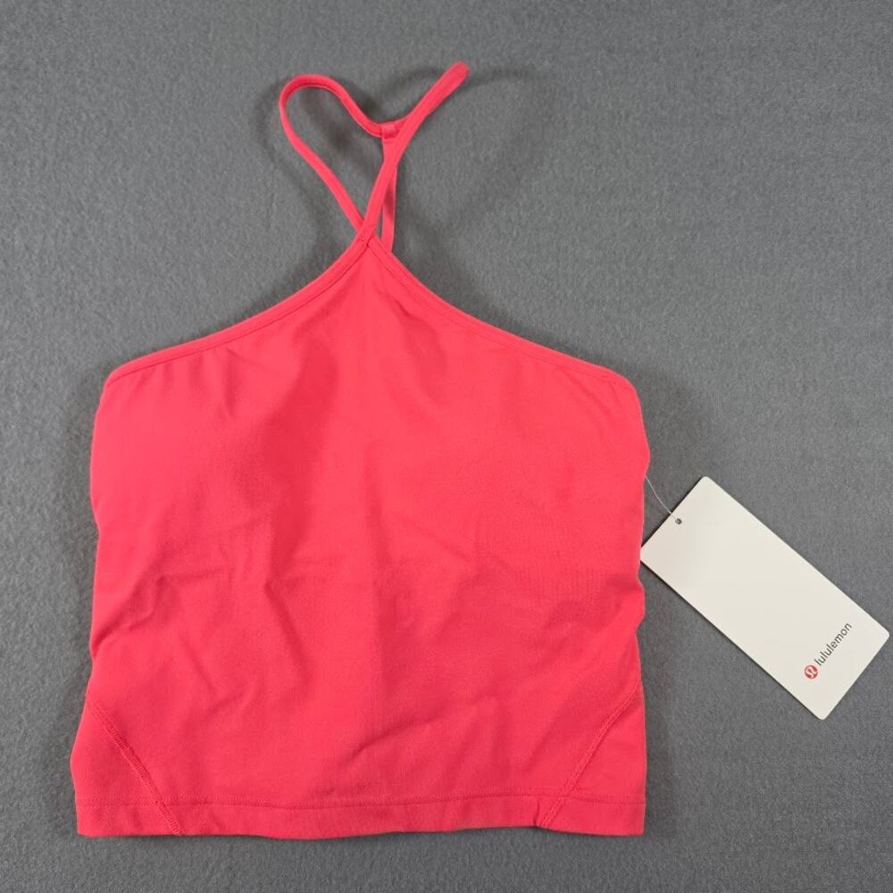 NWT Lululemon Align T-Strap Tank Top Glaze Pink Light Support A/B Crop 4 LW1EUIS